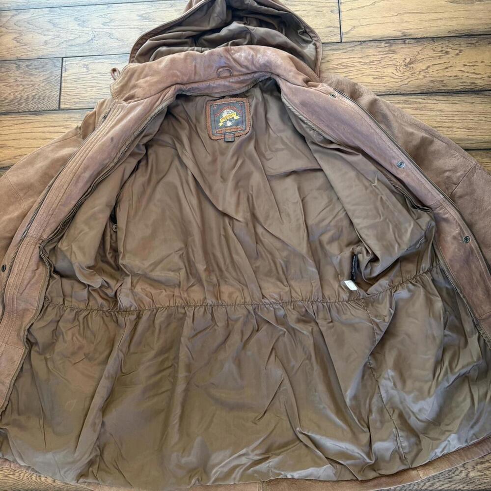 100% leather vintage brown jacket - Picture 4 of 8